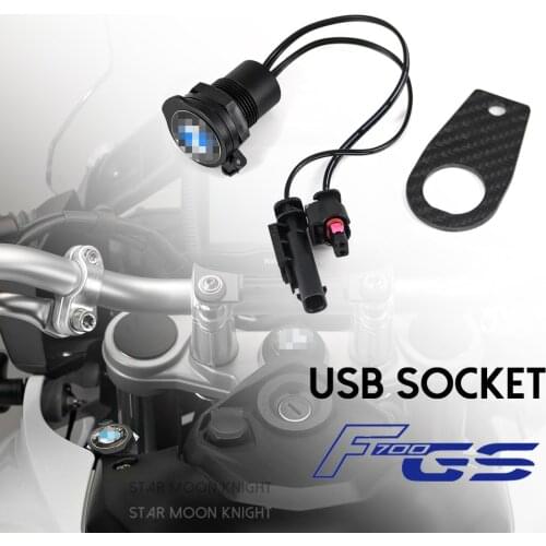 Motorcycle Accessories Dual USB Charger Plug Socket Cigarette Lighter Adapter LED Display For BMW F700GS F 700 GS F700 GS