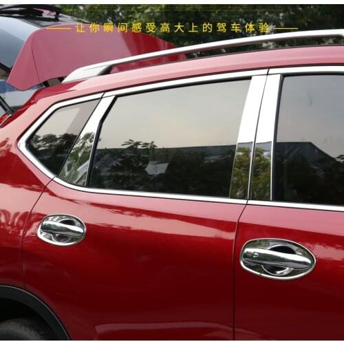 Car accessories For Rogue X-Trail X Trail XTrail T32 2014-2021 Stainless Steel Door Window Chrome Pillar Posts Cover Trim 8pcs