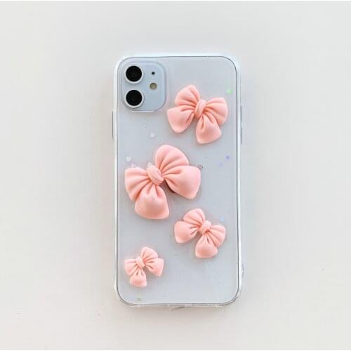 3D Bowtie Sparkling Case for iPhone 12 Pro Max Back Phone Cover for 12 11 Pro Max X XS XR 8 7 Plus SE 2020