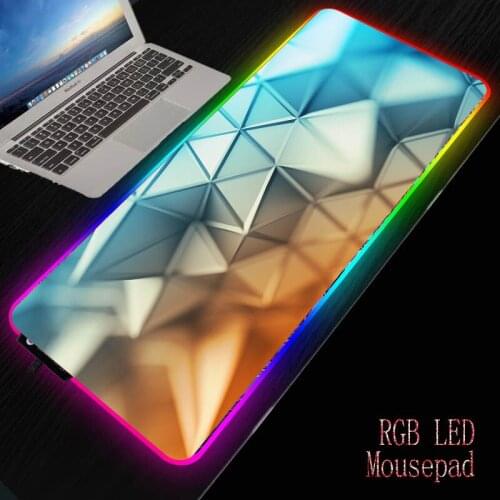 MRGBEST Colorful Triangle Gaming RGB Large Mouse Pad Gamer Computer Mousepad Led Backlight Surface Mause Pad Keyboard Desk Mat