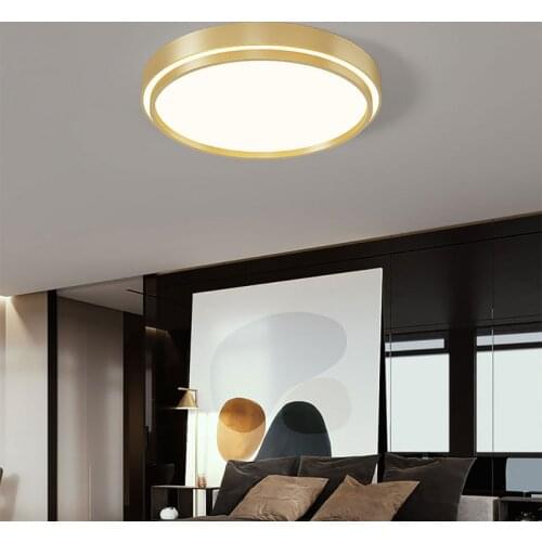 Minimalist Gold White LED Round Corridor Ceiling Light for Bedroom Living Dining Room Restaurant Kitchen Bathroom Indoor Lamp