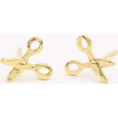 Trendy Classic Scissors Shape Ear Studs Tool Ear Studs