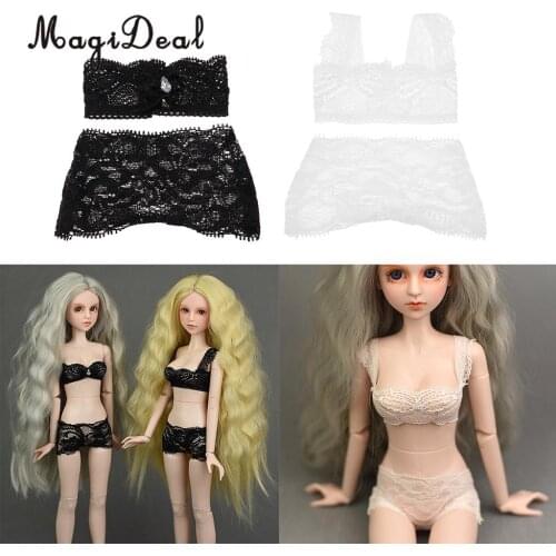 Fashion Black & White Lace Underwear Set for 1/4 BJD Night Lolita Doll Accessories
