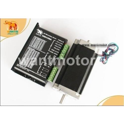 Power CNC! Wantai Nema 23 Stepper Motor Dual Shaft 57BYGH115-003B 425oz-in+Driver DQ542MA 4.2A 50V 125Micro Plastic Engraver