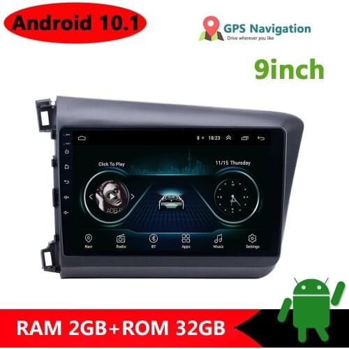 9" Android 10.1 Car Radio Multimedia Video Player For HONDA CIVIC 2012 Support GPS Navigation WIFI Bluetooth