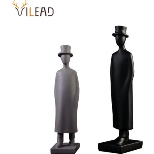 VILEAD Abstract Hat Men Figurines Modren Art Sculpture Figure Nordic Home Decoration Accessories Office Desk Room Decor Statue