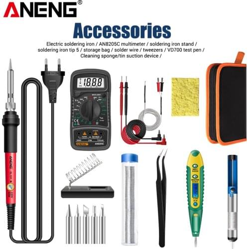 16pcs Soldering iron kit adjustable temperature solder tools ESD Heat Insulation Soldering Working Mat Welding Tool