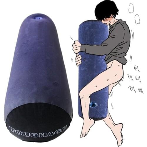 Inflatable Masturbator Pillow With Hole Assistance Male Masturbation Blowjob Machine Penis Trainer Real Pussy Sucking Vigina