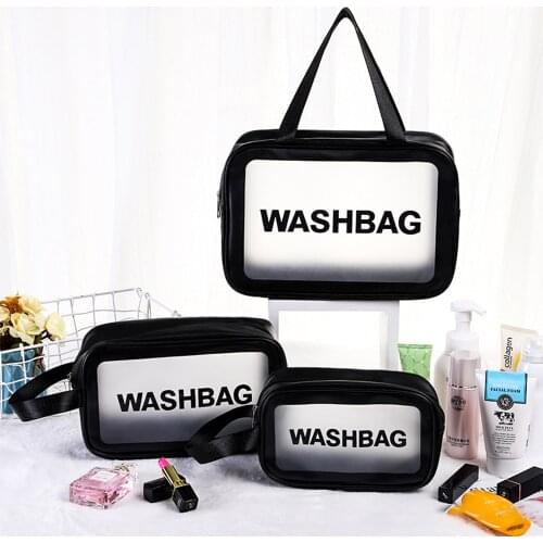 New Soft PU Women Travel Storage Bag Waterproof Toiletries Organize Cosmetic Bag Portable Storage PVC Make Up Bag Wash Bag