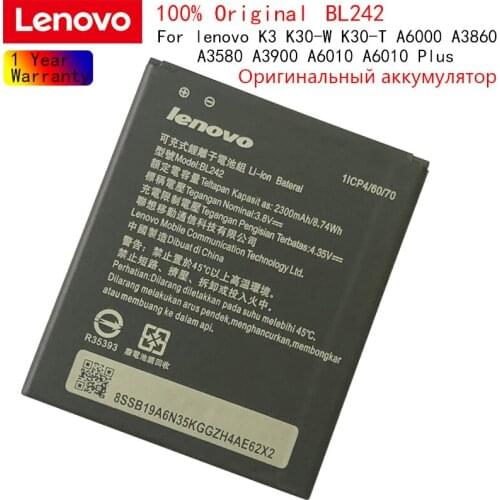 Original Lenovo A6010 Battery 2300mAh BL242 Back up Battery High Quality Replacement For Lenovo A6010 / A6010 Plus Mobile Phone
