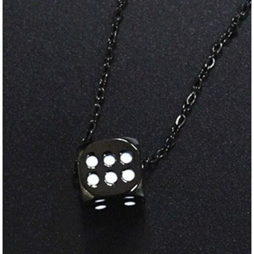 Necklace mens lucky dice pendants stainless steel hip hop necklaces chain on the neck pendant fashion gold necklace jewelry 2020
