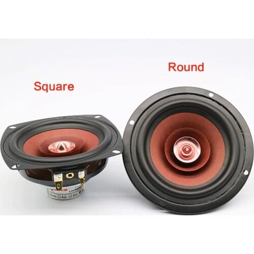 15-30W Full-range Speaker 4 Inch Mid-bass 4/8 Ohm, Square/round 1 Pair HiFi Fever Amplifier for Speaker Car Modification DIY