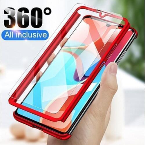 360 Degree Full Matte Hard Case with Tempered Glass On For Samsung Galaxy S20 Ultra Plus S10 Lite Note 10 A31 A21S A41 A51 A71