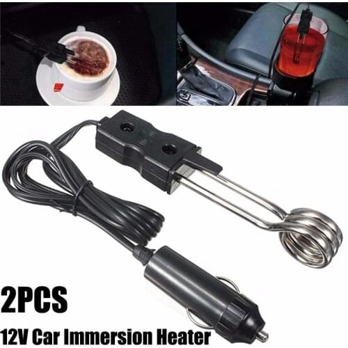 2Pcs 12V 120W Portable Electric Car Immersion Water Heater For Travel Camping Picnic Mini Boiler Hot Water Coffee Immersion