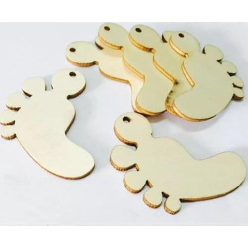 Blank plywood feet shaped cutouts laser cut wooden feet ornaments