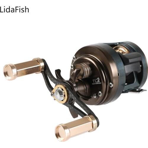 Lidafish 6.2:1 Left/Right Hand Cast Drum Baitcasting Fishing Reel Max Drag 5KG Saltwater Drum Wheel