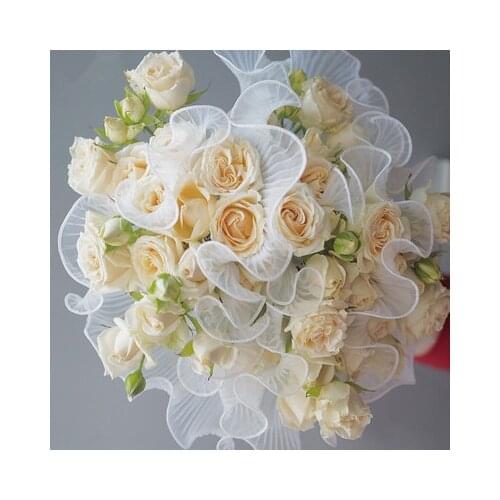 Free Shipping 28cm*4.5M /PACK Wave Yarn Flowers Packaging Lace Wrapping Mesh Florist Bouquet Gift packaging