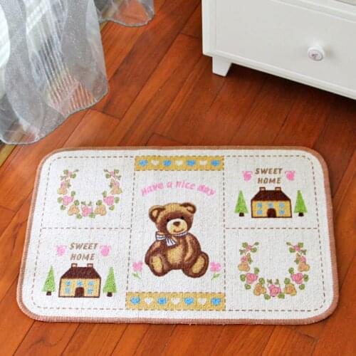 Lovely Cartoon Bears Pattern Floor Carpet Doormats Living Room Bedroom Parlor Bathroom Non-slip Absorbent Area Rugs Door Mats
