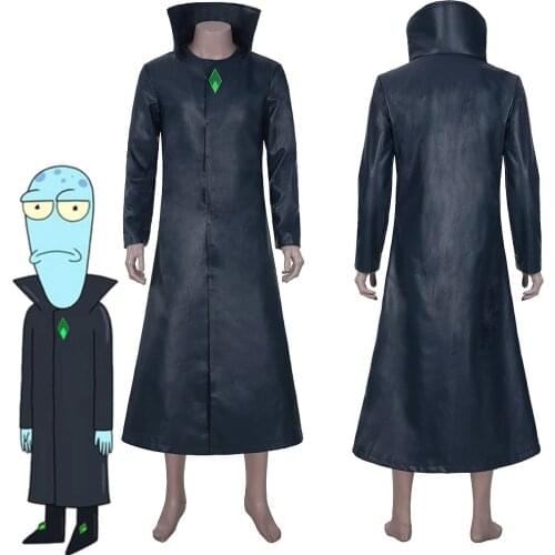 Solar Opposites Cosplay Costume Korvo Trench Coat Cosplay Adult Male Female Stand Collar Coat Halloween Carnival Suit