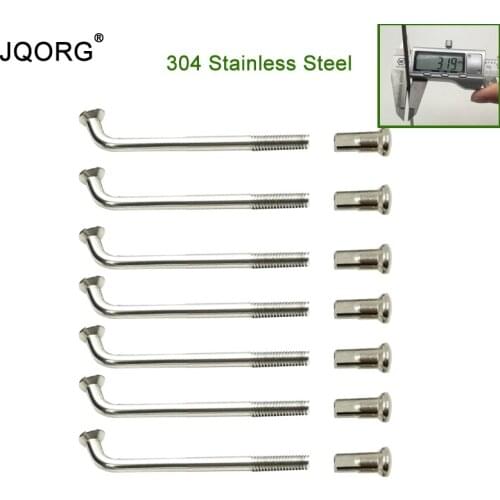 JQORG Spokes 10G Diameter 3.2mm 304 Stainless Steel Material Electric Motorcycle Wheel Spokes And Nipples Length 30 mm - 60 mm