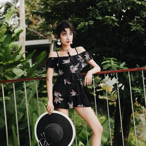 2019 One Pieces Swimsuits Women ruffles Girl Swimwear Bathing Suits Floral Swimsuit Female Beach Cover Ups