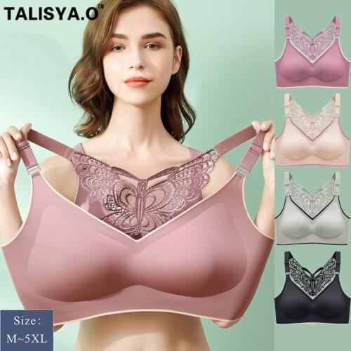 TALISYA.O Plus Size Bra for Women Push Up Womens Underwear Seamless Lingerie Lace Bralette With Pad Vest Top Dropshipping 2021