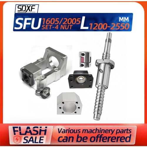 1PC Ball screw-4 nut 1605 2005 integrated screw engraving machine servo motor seat fixed seat module sliding table set