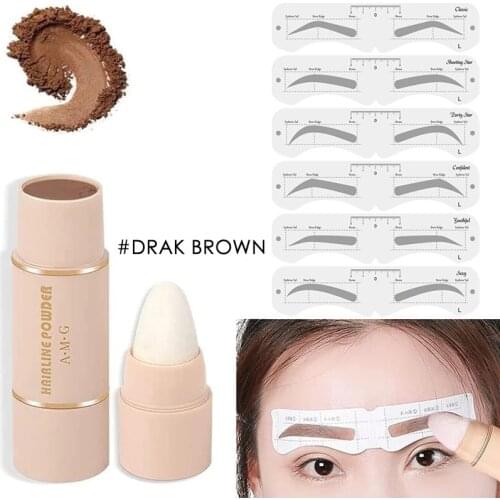 1 Pcs Eyebrow Stamp 6 Kind Eyebrow Stencil Shaping Makeup Kit Waterproof Brow Powder Vegan Eye Eyebrow Definer Brow Powder