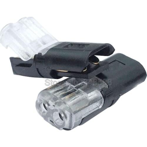 10x 2Pins 2-Pin Pluggable Wire Joint Scotch Lock Connector 22-20AWG Wire for LED Strip Quick Splice Connector Terminal Blocks
