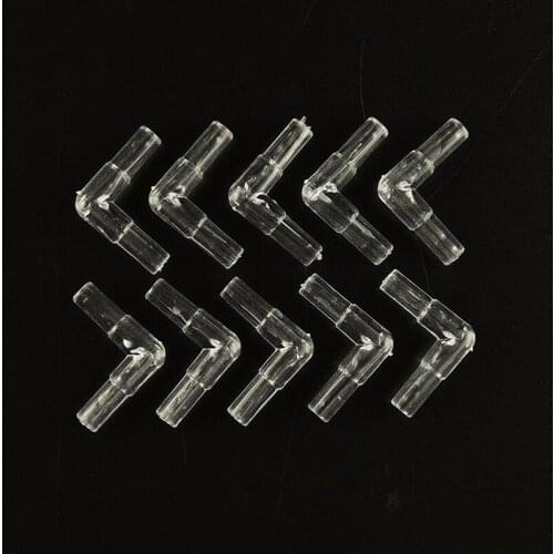 10Pcs Aquarium Plastic L Shaped 2 Way 5mm Dia Air Line Tube Valve Connectors