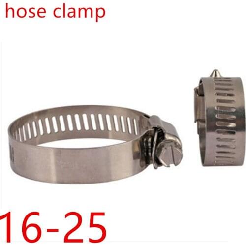 10pcs 16-25mm Stainless steel hose clamp clamp belt clamp holder American standard Pipe Clamp Air Water Tube Clips