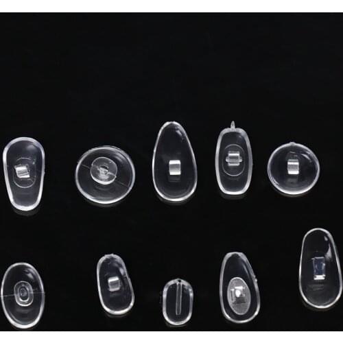 100 Pairs Silicone Eyeglass Nose Pads Replacement Spectacles Sunglasses Eyewear Nose Pads with Storage Case - Crystal Clear