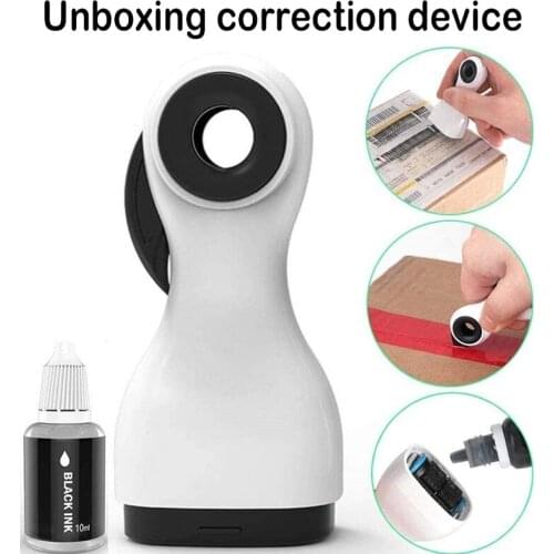 2-in-1 Parcel Opener&Privacy Guard Inkable Security Stamp Multifunctional Letter Opener Stationery for Home Office Desk SCI88