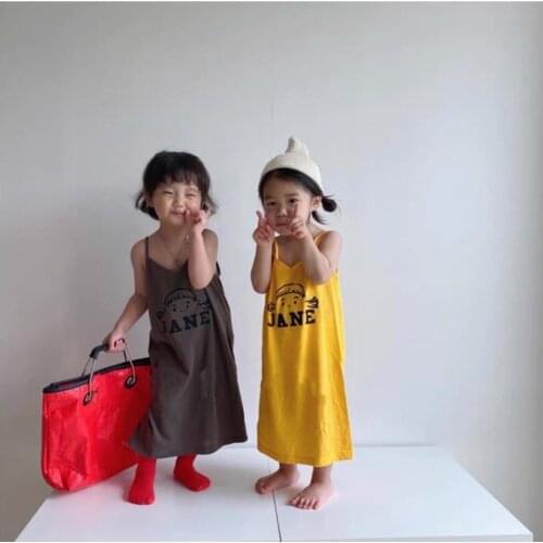 2021 Korea style girls dress fashion cotton summer girls dresses