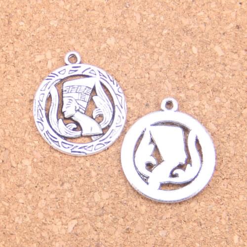 10pcs Charms egyptian queen nefertiti 22mm Antique Pendants,Vintage Tibetan Silver Jewelry,DIY for bracelet necklace