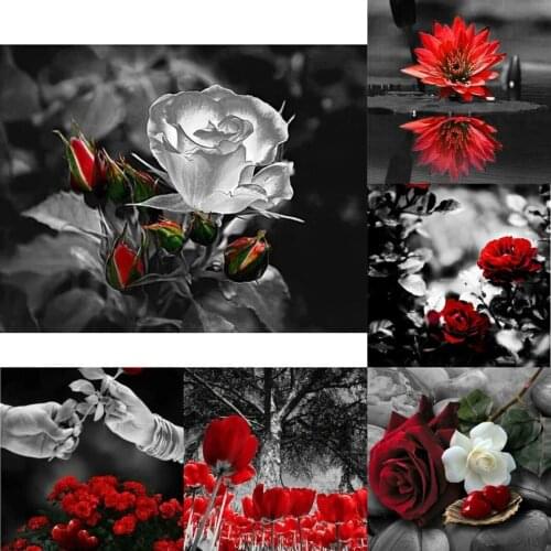 5D DIY Diamond Painting Rose Flowers Full Square Round Drill Diamond Embroidery Full Diamond Mosaic Art Gift Home Decor