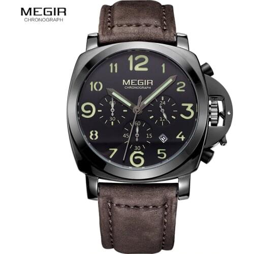 MEGIR Original Men Watch Top Brand Luxury Quartz Watches Stainless Steel Strap Waterproof Wristwatches Clock Relogio Masculino