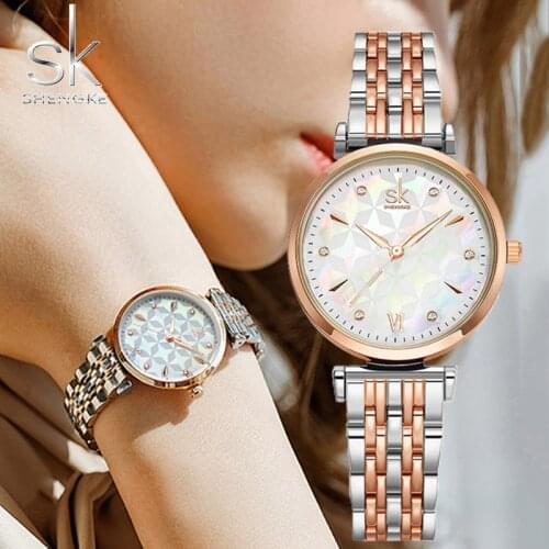 SHENGKE Lady Gift Wrist Watch Women For Quartz Watches Sk Rose Gold Watches Girl Stainless Steel 2020 Hot Sale Japan Movement