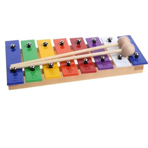 8 Notes Wooden Children Kid Xylo-phone Glockenspiel Musical Instrument Music Toy New