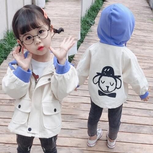 Girls Babys Kids Coat Jacket Outwear 2021 Dog Jean Winter Autumn Thicken Warm Overcoat Top Sport Cardigan Childrens Clothing