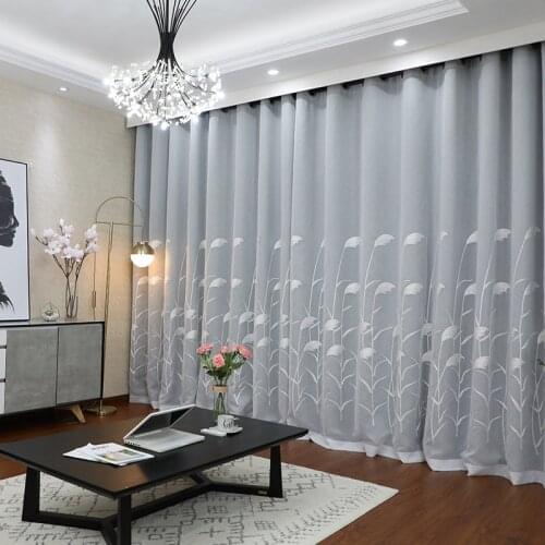 Nordic Style Double-layer Net Red Simple Modern Cloth Gauze Integrated Shading Curtains for Living Dining Room Bedroom