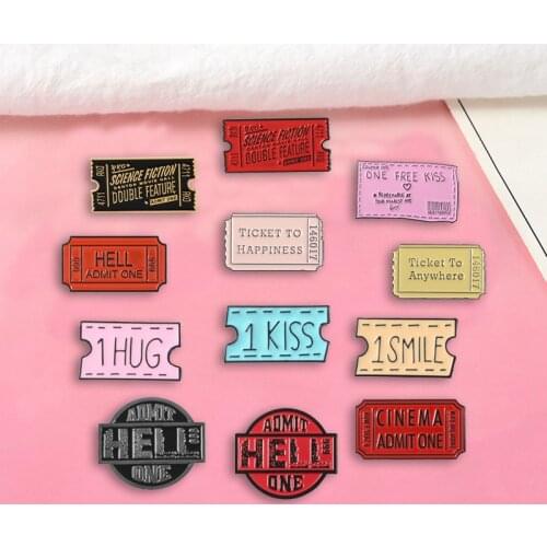 Picket Pins Go anywhere enamel Pins Brooches Cute Kiss smile hug Lapel Pin Badges Adimet others movie Jewelry Gifts for friends