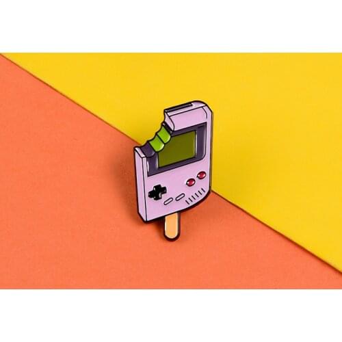 Game Machine Popsicle Enamel Pin Purple game Brooch Pin Cartoon Lapel Hat Backpack Badge Women Accessories Gifts