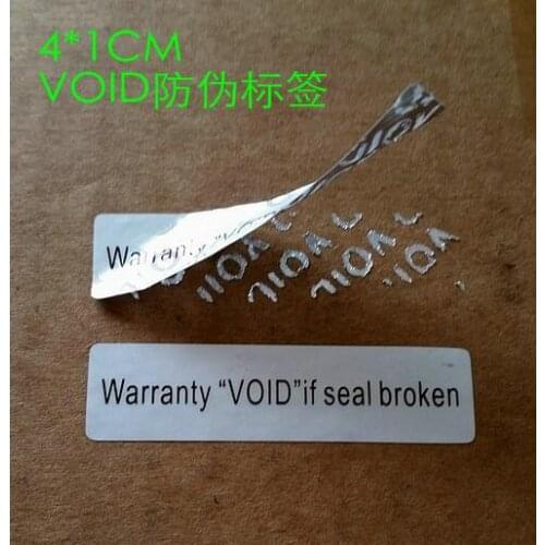 40x10mm Security void sealing paste adhesive anti-fake seal sticker Tamper proof label void label