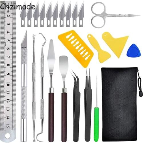 Chzimade Polymer Clay Tools Crafts Wax Carving Tools Set Basic Polymer Shapers Modeling Carved Tool Diy Handmade Accessories