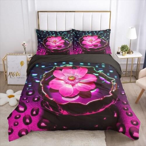 3D Bed Linen Set Flower Designer Duvet Cover Set Bedding Sets Comforter Case and Pillowcase Twin Single Double Size Home Textile