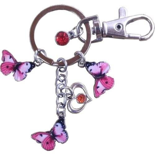 Colorful Butterfly Hot Ethnic Handmade Purse Handbag Keychain Key Ring Tassels Bohemia Women Girl Jewelry Gift BM025-036