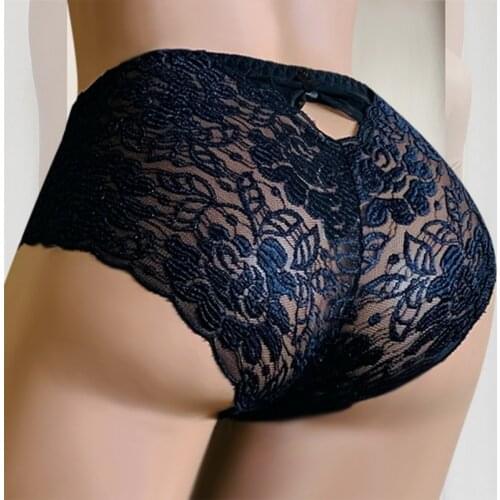 Embroidery Heart Lace Panties Sex Thongs String Hot Sexy Transparent Underwear for Women Hollow Out Seamless Briefs Lingerie