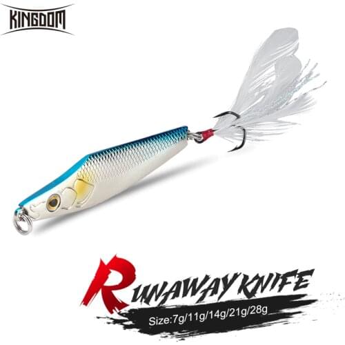 Kingdom ARES KNIFE Metal Sinking Fishing Lures 7g 11g 14g 21g 28g Crankbaits Hard Swim Baits Jig Spoon Feature Hook For Sea Bass
