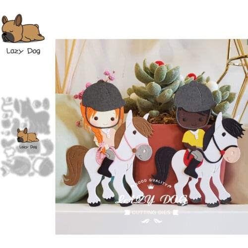 Equestrian Horseback riding Metal Cutting Dies Scrapbooking Stencil DIY Craft Embossing Die Cuts Card Making New Dies For 2021